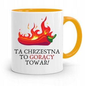 Dla Chrzestnego Chrzestnej Kubek Żółty Na Prezent