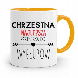 Dla Chrzestnego Chrzestnej Kubek Żółty Na Prezent