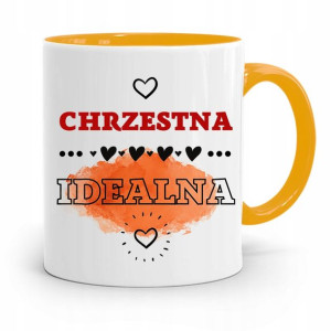 Dla Chrzestnego Chrzestnej Kubek Żółty Na Prezent