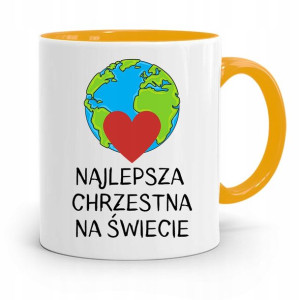 Dla Chrzestnego Chrzestnej Kubek Żółty Na Prezent