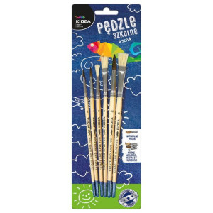 Pędzle szkolne 6szt Kidea