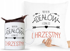 Dla Chrzestnego Zestaw Poduszka + Kubek Prezent