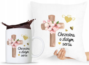 Dla Chrzestnego Zestaw Poduszka + Kubek Prezent