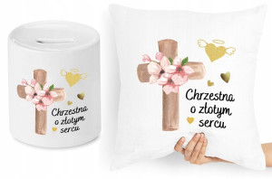 Dla Chrzestnego Zestaw Poduszka + Skarbonka