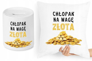 Dla Chłopaka Zestaw Poduszka + Skarbonka Prezent