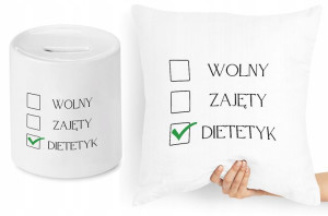 Dla Dietetyka Zestaw Poduszka + Skarbonka Prezent