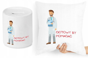 Dla Doktora Zestaw Poduszka + Skarbonka Prezent