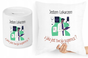 Dla Doktora Zestaw Poduszka + Skarbonka Prezent