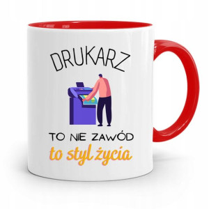 Dla Drukarza Kubek Czerwony Na Prezent Na Urodziny