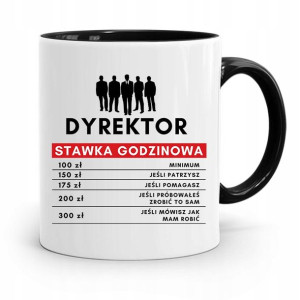 Dla Dyrektora Kubek Czarny Stawka Godzinowa