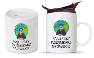 Dla Dziennikarza Prezent Zestaw Kubek + Skarbonka