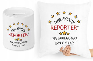 Dla Dziennikarza Zestaw Poduszka + Skarbonka