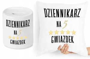 Dla Dziennikarza Zestaw Poduszka + Skarbonka