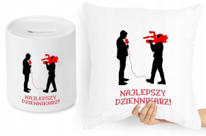 Dla Dziennikarza Zestaw Poduszka + Skarbonka
