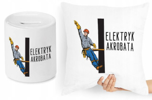 Dla Elektryka Zestaw Poduszka + Skarbonka Prezent