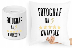 Dla Fotografa Zestaw Poduszka + Skarbonka Prezent