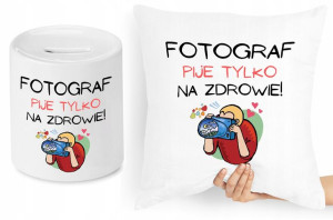 Dla Fotografa Zestaw Poduszka + Skarbonka Prezent