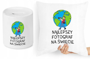 Dla Fotografa Zestaw Poduszka + Skarbonka Prezent