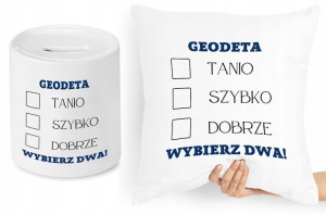 Dla Geodety Zestaw Poduszka + Skarbonka Prezent
