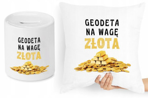 Dla Geodety Zestaw Poduszka + Skarbonka Prezent