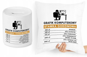Dla Grafika Zestaw Poduszka + Skarbonka Prezent
