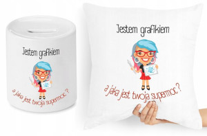 Dla Grafika Zestaw Poduszka + Skarbonka Prezent