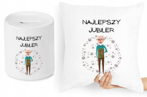 Dla Jubilera Zestaw Poduszka + Skarbonka Prezent
