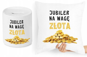 Dla Jubilera Zestaw Poduszka + Skarbonka Prezent