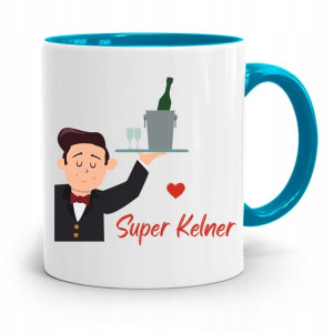 Dla Kelnera Kubek Błękitny Super Kelner Prezent