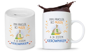 Dla Kierownika Zestaw Kubek + Skarbonka Prezent