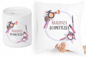 Dla Kosmetyczki Zestaw Poduszka + Skarbonka