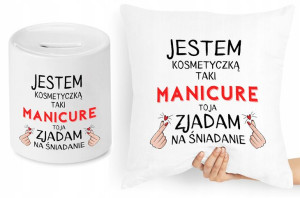 Dla Kosmetyczki Zestaw Poduszka + Skarbonka