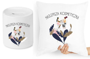 Dla Kosmetyczki Zestaw Poduszka + Skarbonka