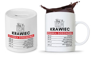 Dla Krawca Krawcowej Zestaw Kubek + Skarbonka