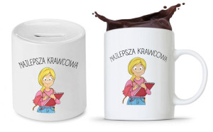 Dla Krawca Krawcowej Zestaw Kubek + Skarbonka