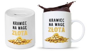 Dla Krawca Krawcowej Zestaw Kubek + Skarbonka