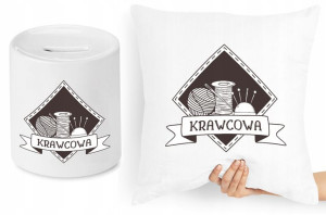 Dla Krawca Krawcowej Zestaw Poduszka + Skarbonka