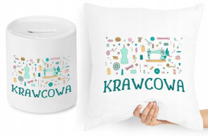 Dla Krawca Krawcowej Zestaw Poduszka + Skarbonka