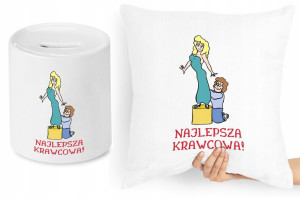 Dla Krawca Krawcowej Zestaw Poduszka + Skarbonka