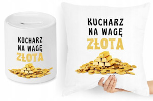 Dla Kucharza Zestaw Poduszka + Skarbonka Prezent