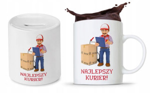 Dla Kuriera Na Prezent Zestaw Kubek + Skarbonka