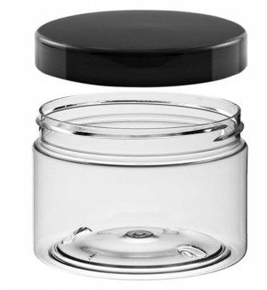 Słoik pojemnik plastikowy 150ml z nakrętką CZARNĄ