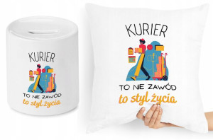 Dla Kuriera Zestaw Poduszka + Skarbonka Prezent
