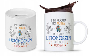 Dla Listonosza Zestaw Kubek + Skarbonka Prezent