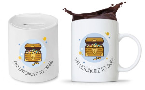 Dla Listonosza Zestaw Kubek + Skarbonka Prezent