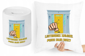 Dla Listonosza Zestaw Poduszka + Skarbonka