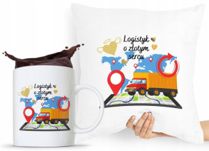Dla Logistyka Zestaw Poduszka + Kubek Prezent