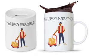 Dla Magazyniera Prezent Zestaw Kubek + Skarbonka