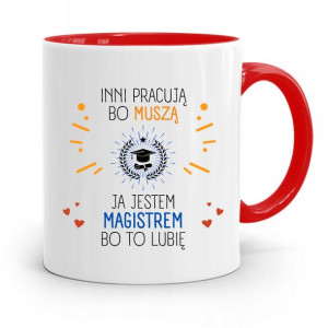 Dla Magistra Kubek Czerwony Na Prezent Na Urodziny