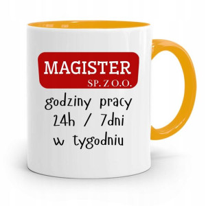 Dla Magistra Kubek Żółty Na Prezent Na Urodziny